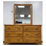 Wooden 6 Drawer W/ Beveled Mirror Approx 61"x18ï¿½