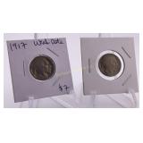 1917 Buffalo Nickels 2 Pc Lot