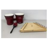 First Act Lap/Table Top Harp, Bongo Drums, Maraca