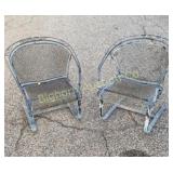 Metal Outdoor Chairs 2 Pc Lot