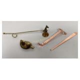 Brass Candle Snuffer, Copper Style Wick Trimmer &