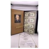 2003-A Uncut Sheet US $2 Bills, $8.00 Face Value