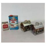 Vtg Tins: 2-Vermont Grade Maple Syrup, 1- Cox