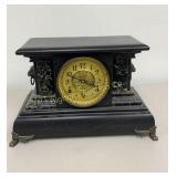 Antique Key Wind Mantle Clock, Runs,