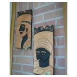 Wooden African wall hangers