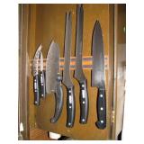 MIsc kitchen knives, magnetic strip