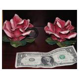 Pair Capodimonte Rose