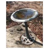 Metal birdbath