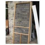 Wooden frame screen door