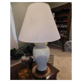 White base lamp with shade