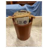 Wood bucket with handle and fire starting paper