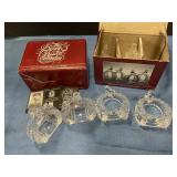 2 boxes Bavarian crystal napkin rings 8 pieces