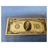 1934 Green Seal $10 Bill