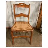 Wood chair with cane bottom