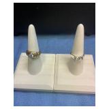 2 size 8 1/4 Sterling Silver Rings