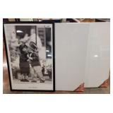 KIM ANDERSON FRAMED PICTURE, 2 BLANK CANVAS