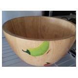 WOODEN CLAY ART FRUIT BOWL