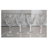 4 WATERFORD CLARET CRYSTAL GLASSES