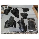 ASSORTED HOLSTERS, LEATHER, BLACK HAWK