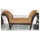 DESIGNER FLARED ARM CUSTOM UPHOLSTERED BENCH