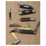 TRAY ASSORTED KNIVES, CASE, CAMPER, KINNEY,