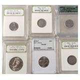 GRADED AND AUTHENTICATED COINS, KENNEDY,