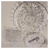 PRESSED GLASS PLATTER, MISC