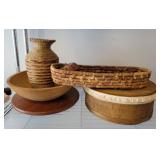 GROUP OF BASKETS, LAZY SUSAN, MISC