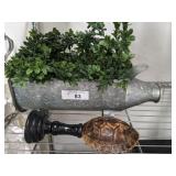 GALVANIZED PIG PLANTER