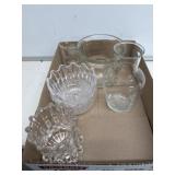 GROUP, VASES, CUPS, MISC GLASS