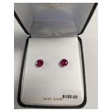 10KT GOLD STUD AND RUBY EARRINGS