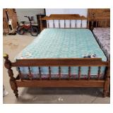 QUEEN MAPLE BED, MATTRESS AND BOX SPRINGS