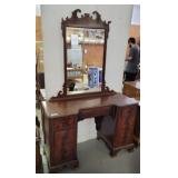 VINTAGE VANITY W/ MIRROR-7 DRAWERS