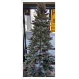 7.5 FT PRELIT FLOCKED CHRISTMAS TREE