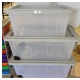 GROUP STORAGE CONTAINERS W/ LIDS, 2 ARE WHEELED