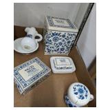 DELFT BLUE DISHES, SOAPS, AVON, MISC