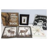 TRAY OF WALL ART, DEER, MISC