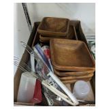 WOODEN BOWLS, UTENSILS, MISC