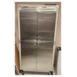 METAL 2 DOOR  CABINET ON CASTERS 36X72