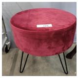 UPHOLSTERED FOOTSTOOL, HAIRPIN LEGS