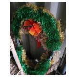 GROUP OF LIGHTED CHRISTMAS TINSEL WREATHS