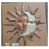 METAL SUN AND MOON WALL ART