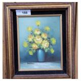 SIGNED OIL ON CANVAS VASE OF FLOWERS