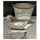 DUCK DECOY AND PAIL