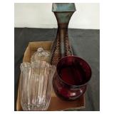 AMBER VASE, VASES, MISC