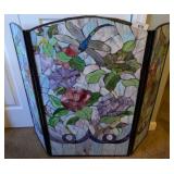 STAINED GLASS FIRE SCREEN DRAGON FLY