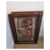 FLORAL PRINT AND FRAMED MIRROR