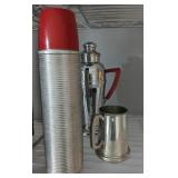 MID CENTURY THERMOS AND PITCHER