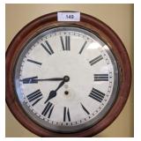 KEY WIND WALL CLOCK IN OAK FRAME