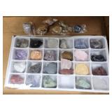 ASSORTED GEODES, POLISHED STONE CHARMS